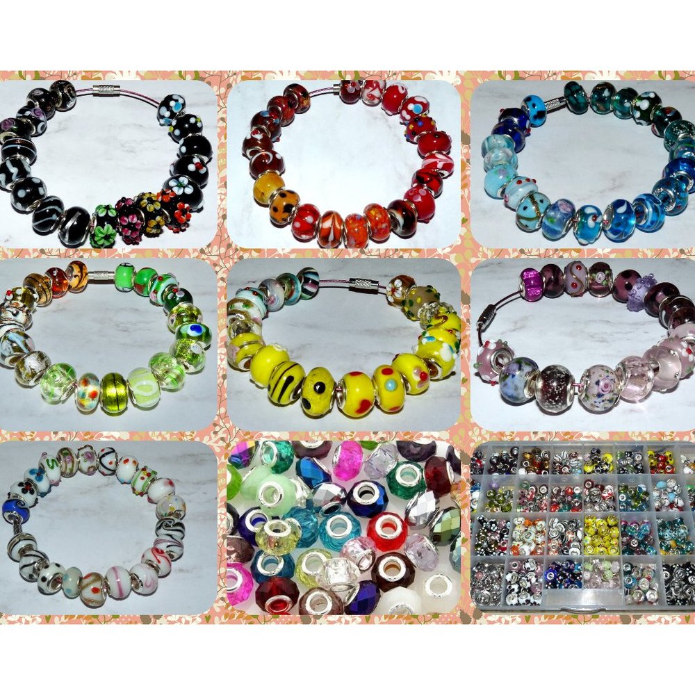 Jewelry (25) pcs Murano Beads Charms or Necklaces Bracelets